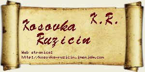 Kosovka Ružičin vizit kartica